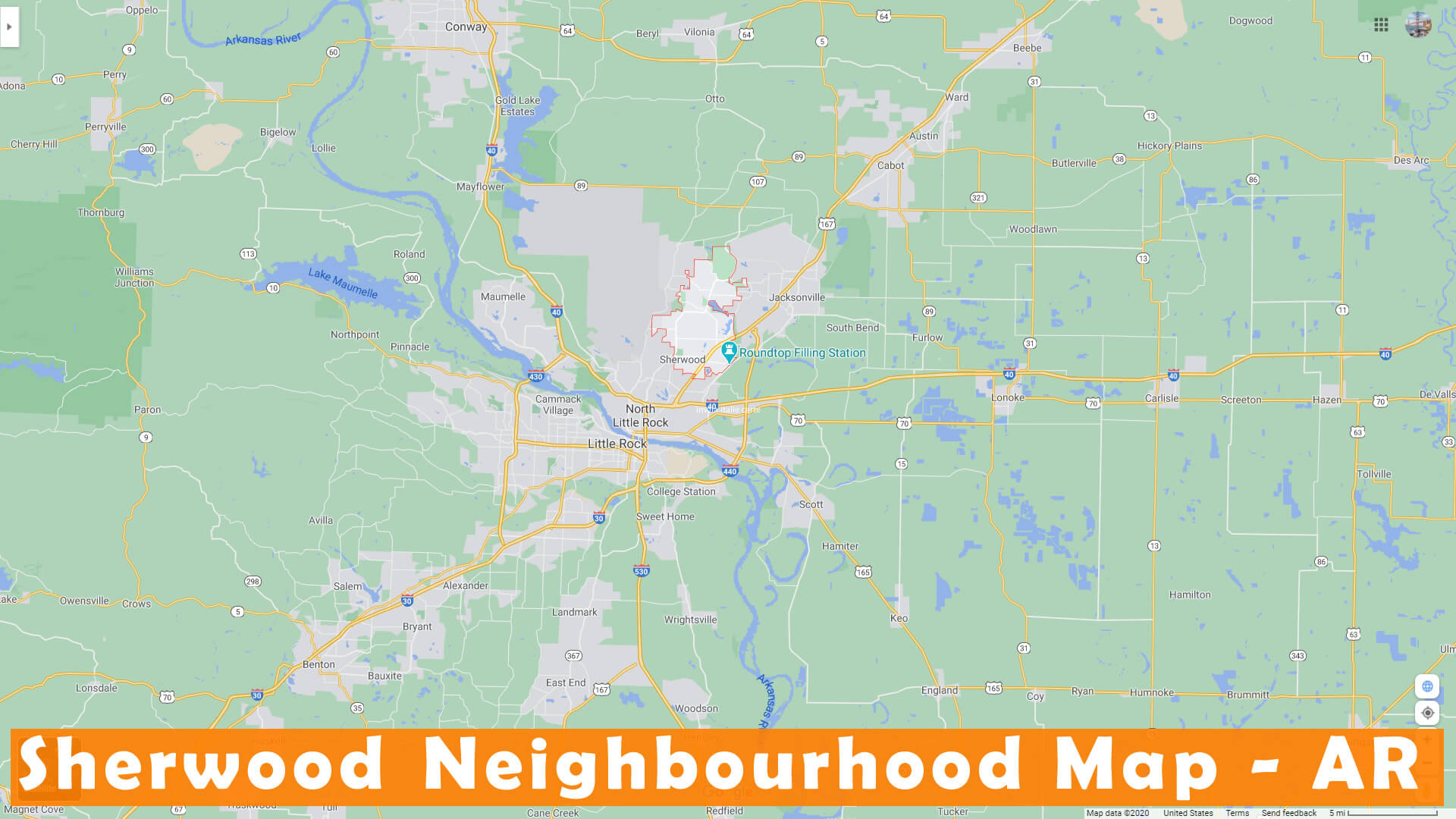 Sherwood Neighbourhood Map Arkansas